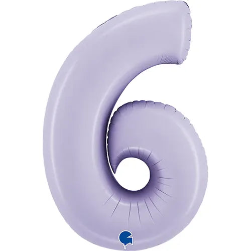 Number 6 Foil Balloon - Lilac 40 Inch for Birthdays Foil Balloon Number 6 Foil Balloon - Lilac 40 inch