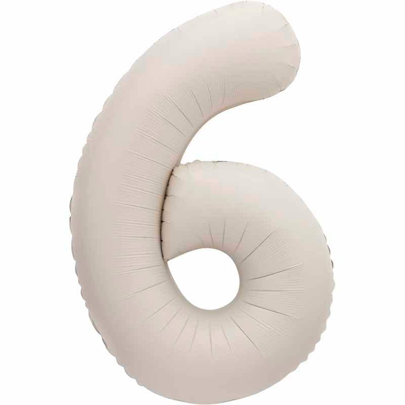 Number 6 Foil Balloon - Nude 34 Inch for Birthdays Foil Balloon Number 6 Foil Balloon - Nude 34 inch