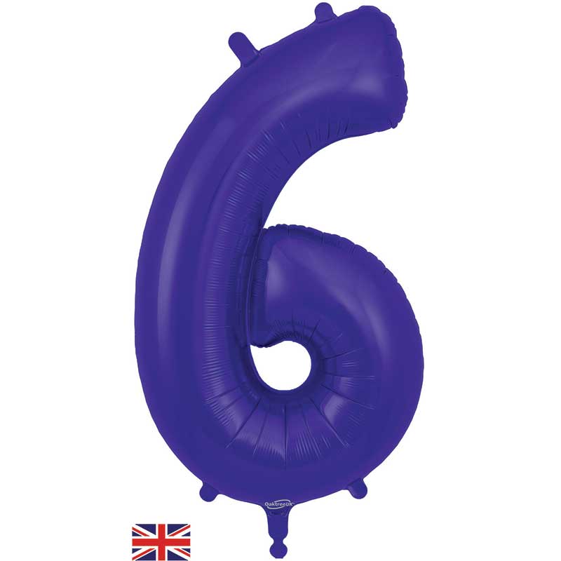 Number 6 Foil Balloon - Purple 34 Inch for Birthdays Foil Balloon Number 6 Foil Balloon - Purple 34 inch