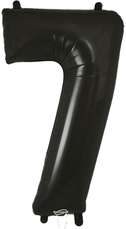 Number 7 Foil Balloon - Black 34 Inch for Birthdays Foil Balloon Number 7 Foil Balloon - Black 34 inch
