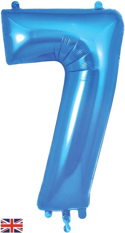 Number 7 Foil Balloon - Blue 34 Inch for Birthdays Foil Balloon Number 7 Foil Balloon - Blue 34 inch