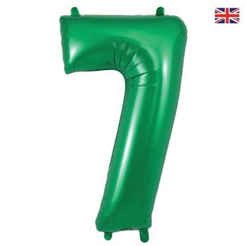 Number 7 Foil Balloon - Green 34 Inch for Birthdays Foil Balloon Number 7 Foil Balloon - Green 34 inch