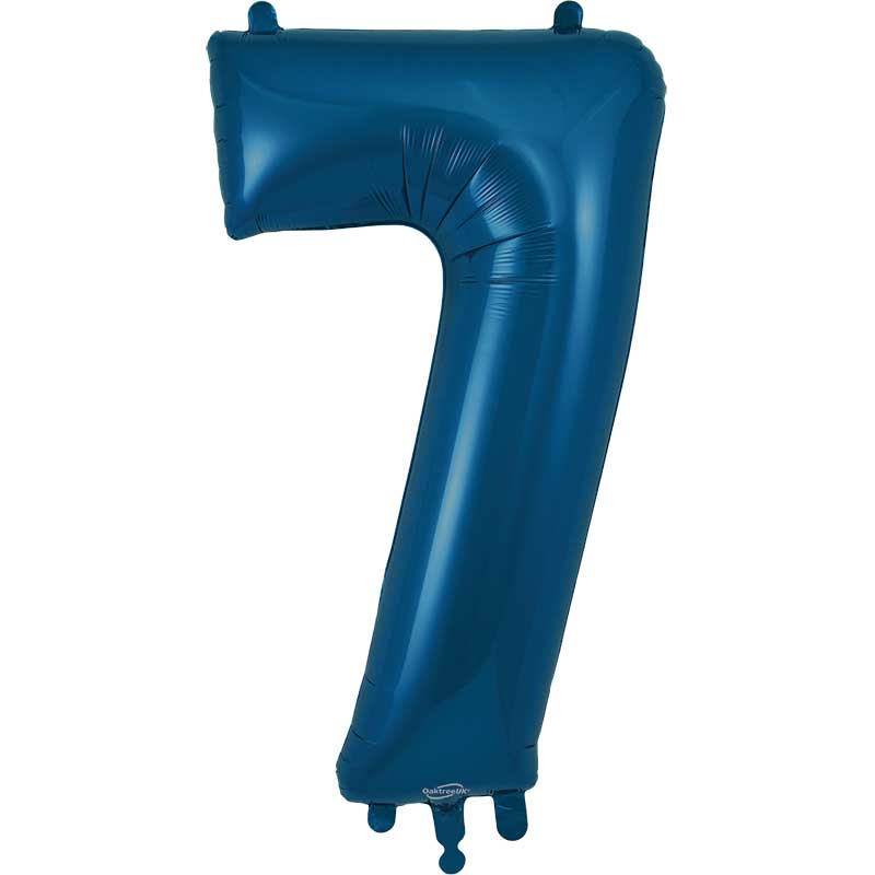 Number 7 Foil Balloon - Navy Blue 34 Inch for Birthdays Foil Balloon Number 7 Foil Balloon - Navy Blue 34 inch