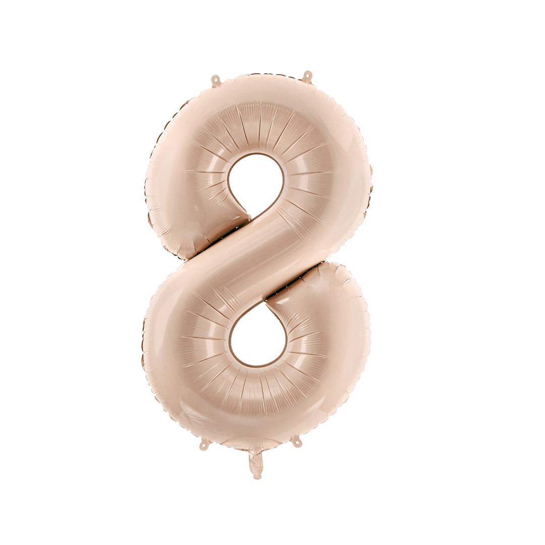 Number 8 Foil Balloon - Beige 28 inch Foil Balloon Number 8 Foil Balloon - Beige 28 inch