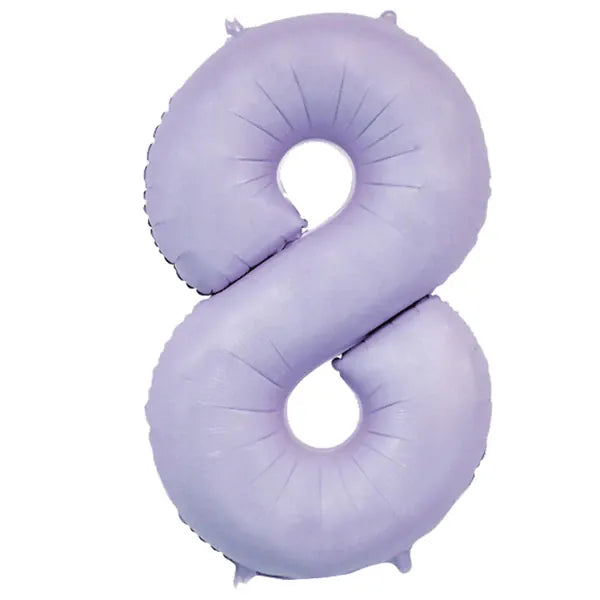 Number 8 Foil Balloon - Lilac 34 inch - Number Birthday Balloons Foil Balloon Number 8 Foil Balloon - Lilac 34 inch