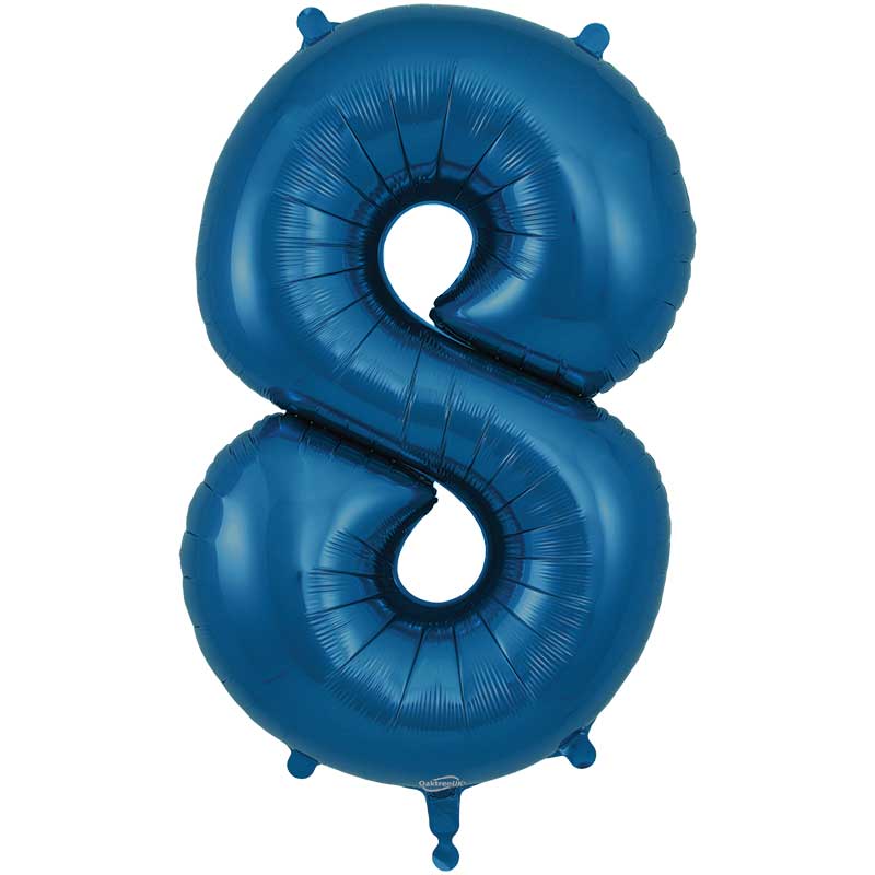 Number 8 Foil Balloon - Navy Blue 34 Inch for Birthdays Foil Balloon Number 8 Foil Balloon - Navy Blue 34 inch