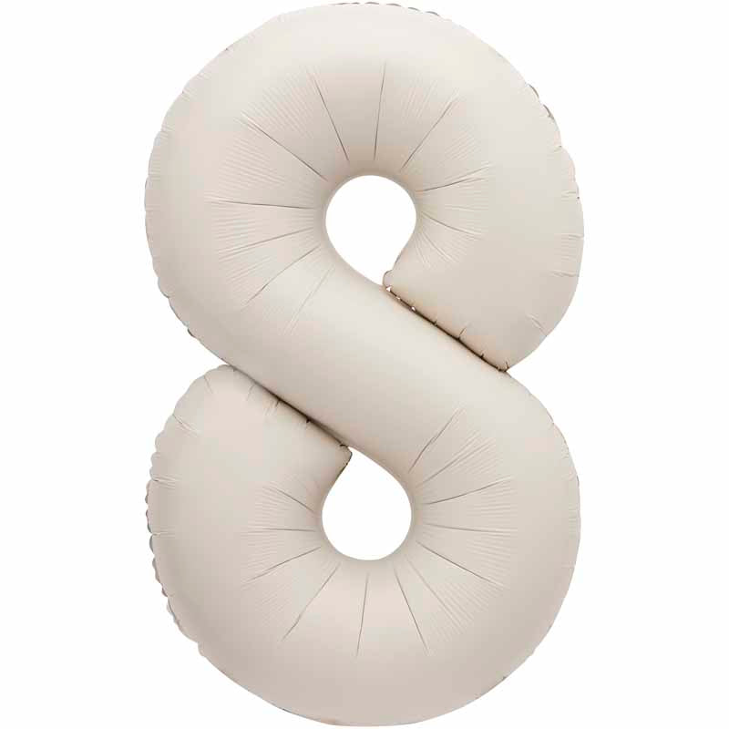 Number 8 Foil Balloon - Nude 34 Inch for Birthdays Foil Balloon Number 8 Foil Balloon - Nude 34 inch
