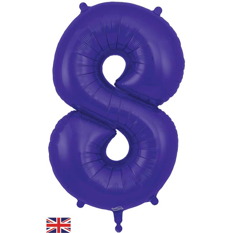 Number 8 Foil Balloon - Purple 34 Inch for Birthdays Foil Balloon Number 8 Foil Balloon - Purple 34 inch