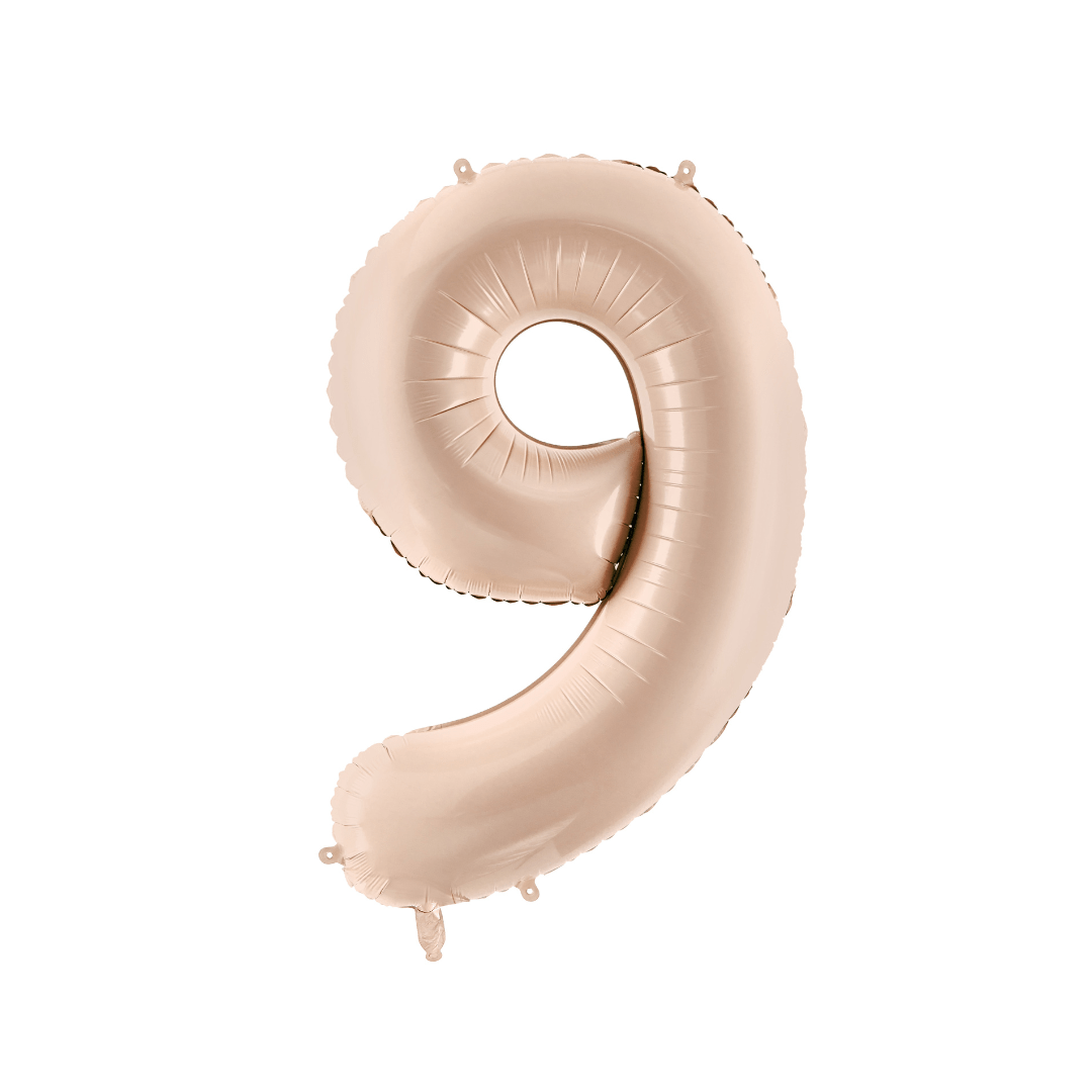 Number 9 Foil Balloon - Beige 28 inch Foil Balloon Number 9 Foil Balloon - Beige 28 inch
