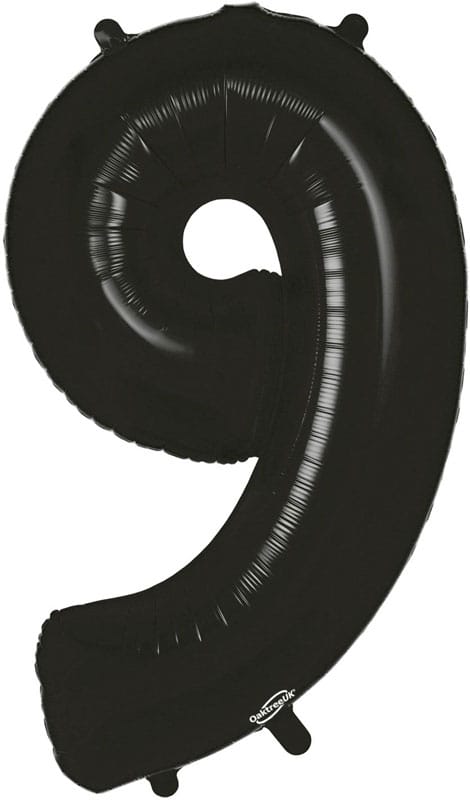 Number 9 Foil Balloon - Black 34 Inch for Birthdays Foil Balloon Number 9 Foil Balloon - Black 34 inch