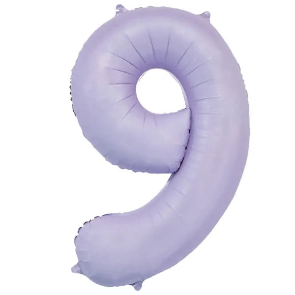 Number 9 Foil Balloon - Lilac 34 inch - Number Birthday Balloons Foil Balloon Number 9 Foil Balloon - Lilac 34 inch
