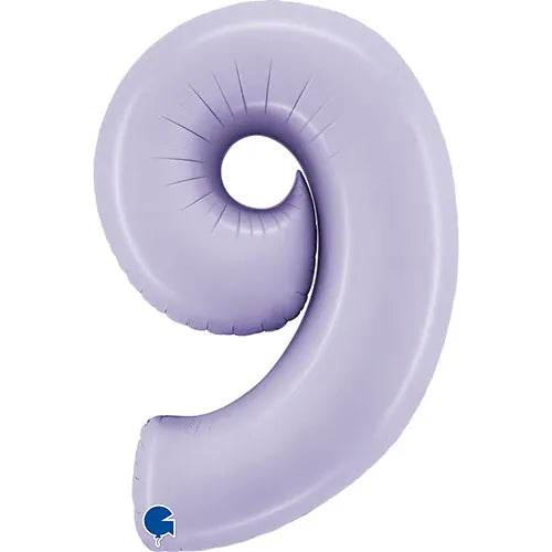 Number 9 Foil Balloon - Lilac 40 Inch for Birthdays Foil Balloon Number 9 Foil Balloon - Lilac 40 inch