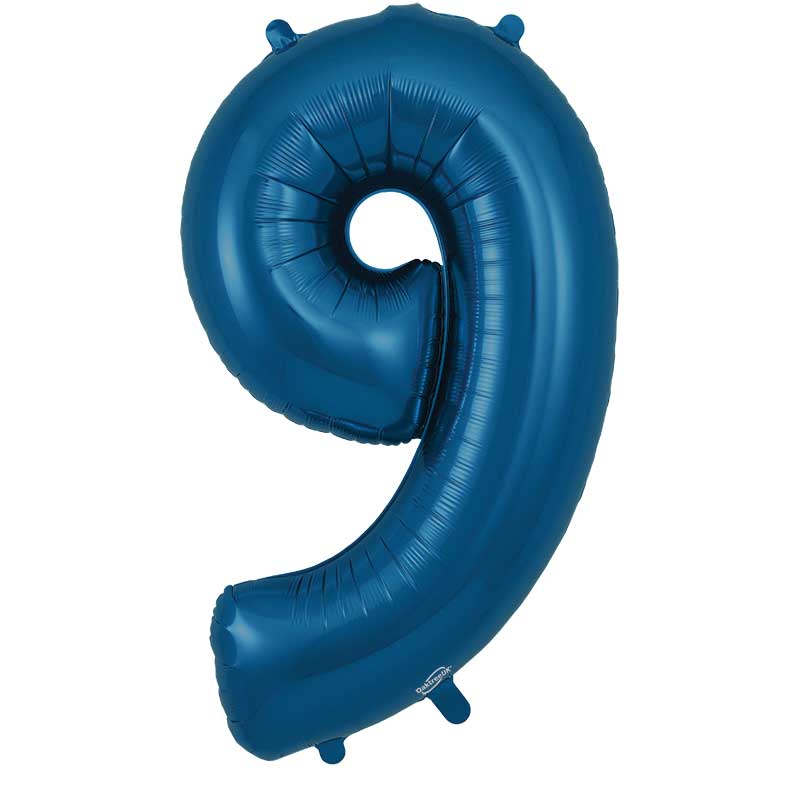 Number 9 Foil Balloon - Navy Blue 34 Inch for Birthdays Foil Balloon Number 9 Foil Balloon - Navy Blue 34 inch