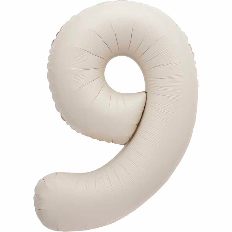 Number 9 Foil Balloon - Nude 34 Inch for Birthdays Foil Balloon Number 9 Foil Balloon - Nude 34 inch