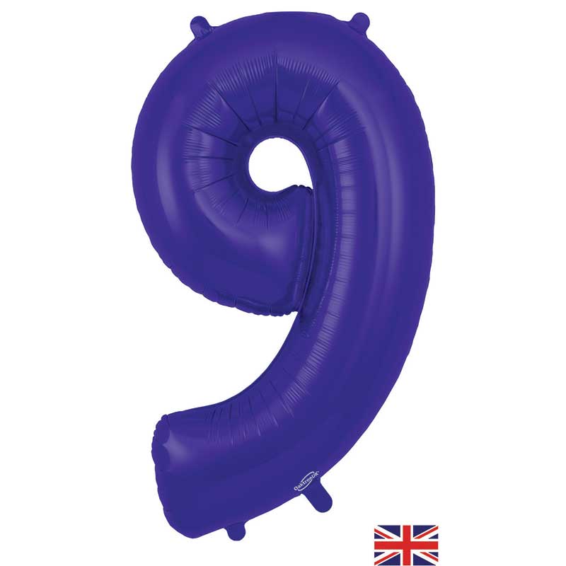 Number 9 Foil Balloon - Purple 34 Inch for Birthdays Foil Balloon Number 9 Foil Balloon - Purple 34 inch