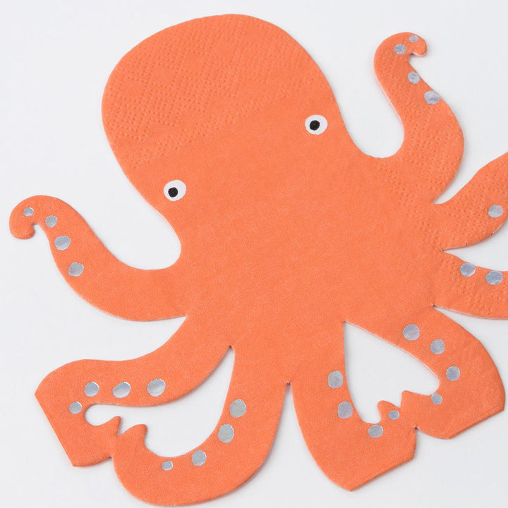 Octopus Napkins x 16 | Sea Party Tableware UK Tableware Octopus Napkins x 16