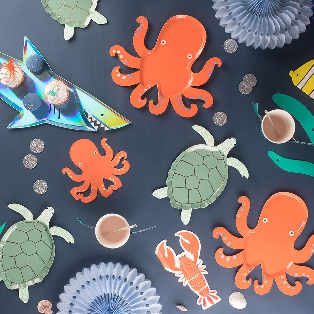 Octopus Plates x 8 | Sea Party Tableware UK Tableware Octopus Plates x 8