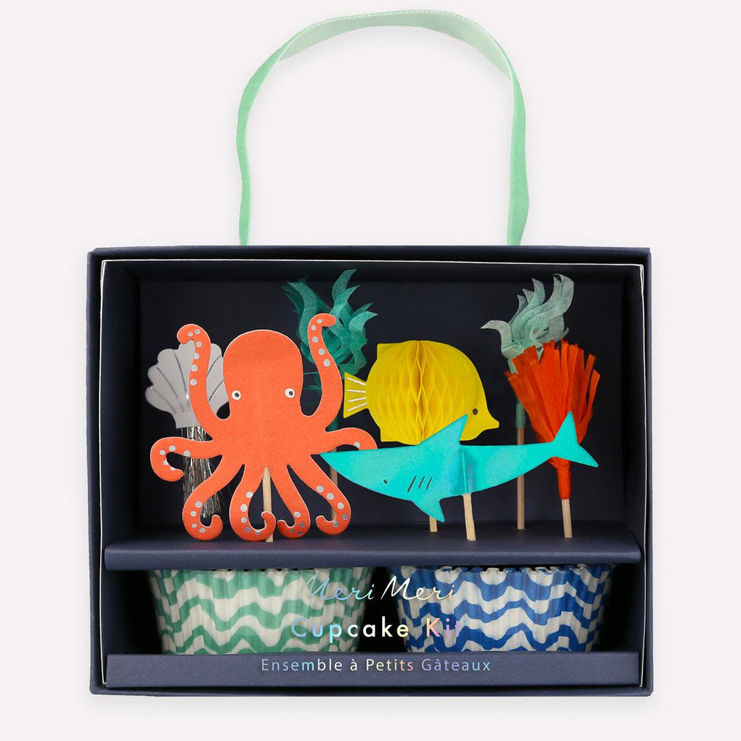 Octopus & Shark Cupcake Kit x 24 | Cake Decorating UK Cake Decorating Supplies Octopus & Shark Cupcake Kit x 24 toppers