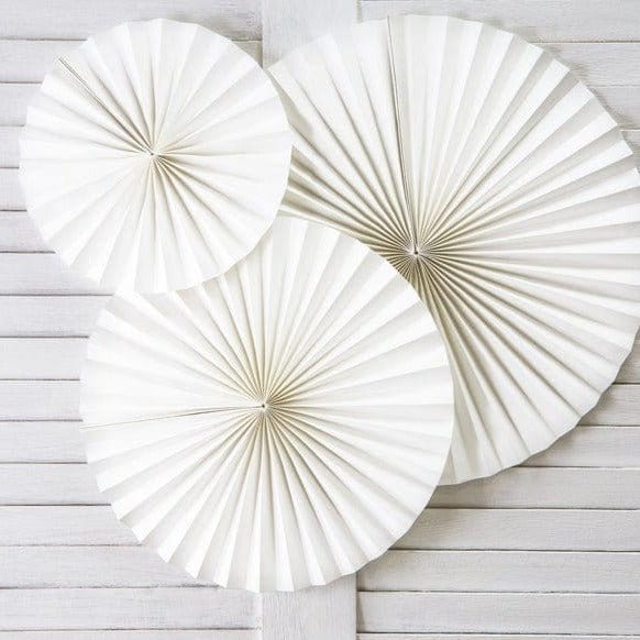 Off White Wedding Party Fan Decorations Party Supplies Off White Party Fans Decorations x 3