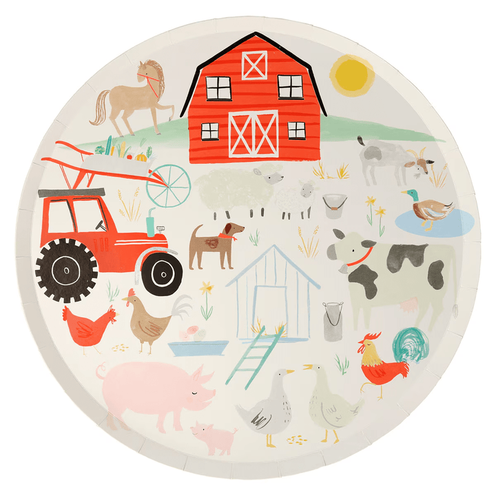 On The Farm Party Paper Plates x 8 - Farm Theme Party Supplies Disposable Plates On The Farm Party Paper Plates x 8