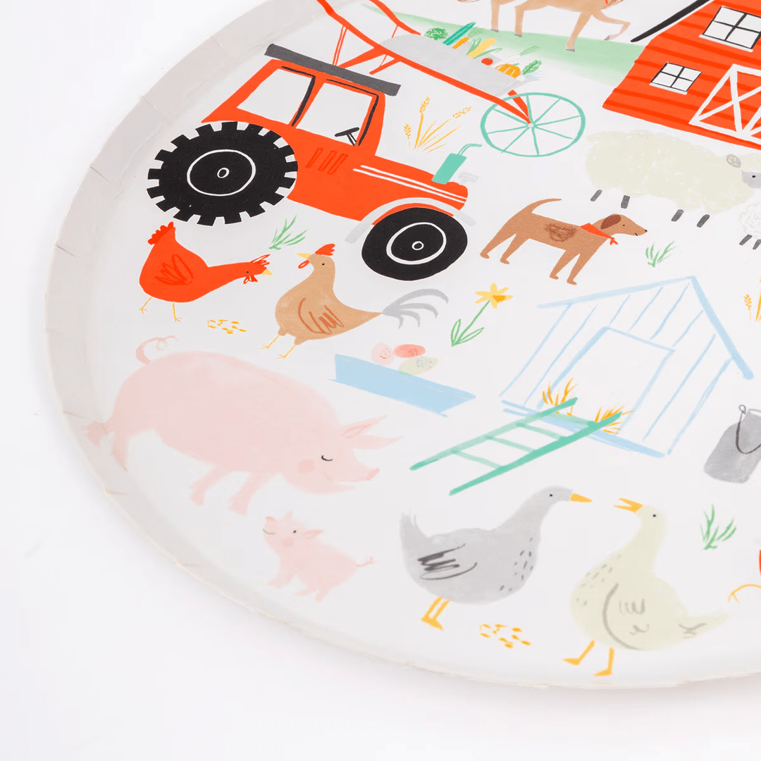 On The Farm Party Paper Plates x 8 - Farm Theme Party Supplies Disposable Plates On The Farm Party Paper Plates x 8