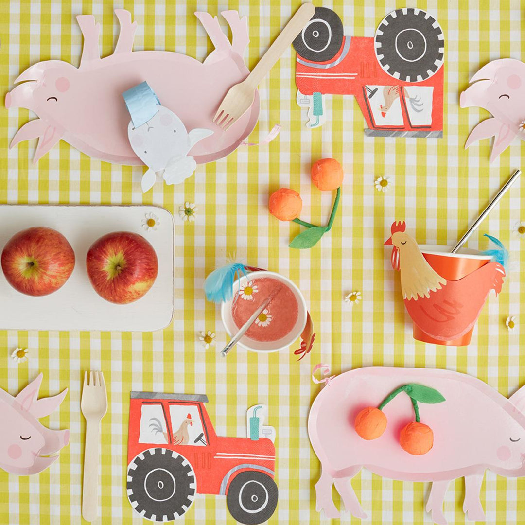 On The Farm Pig Plates x 12 | Party Tableware UK Tableware On The Farm Pig Plates x 12