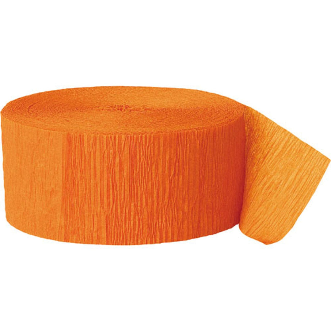 Orange Crepe Paper Streamer - 24m  Paper Decoration Orange Crepe Paper Streamer - 24m