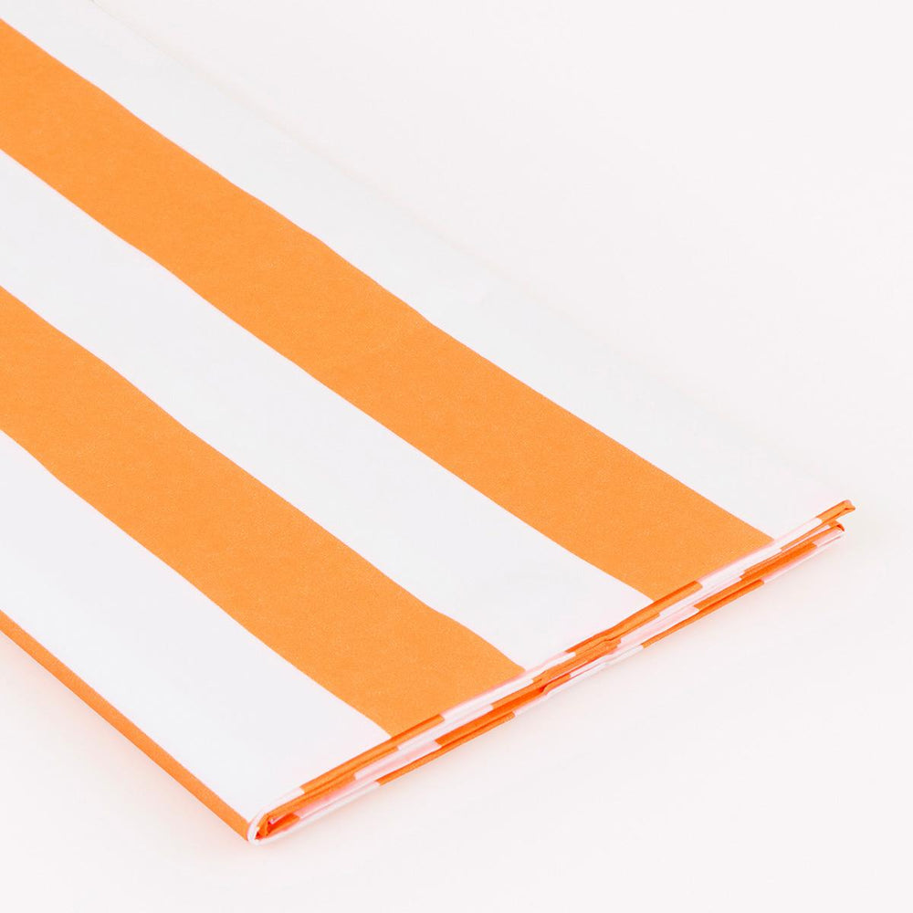 Orange Striped Paper Party Tablecloth | Meri Meri Halloween Table Tableware Orange Striped Paper Party Tablecloth