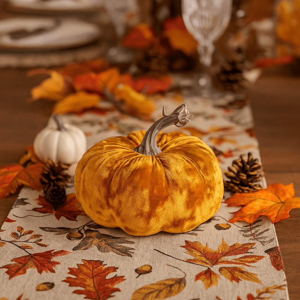 Orange Velvet Pumpkin (14cm) ornament Orange Velvet Pumpkin (14cm)