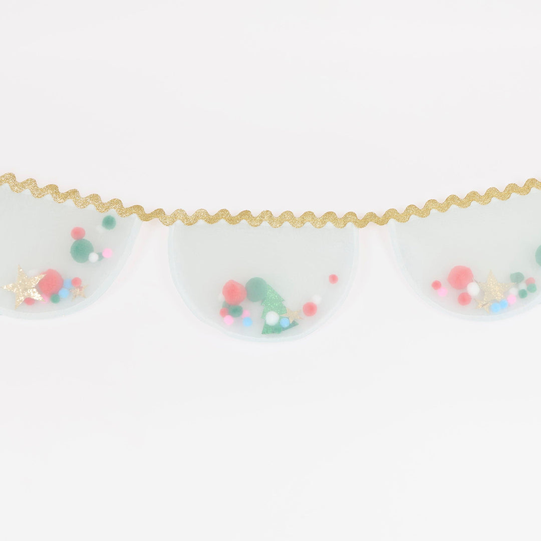 Organza Christmas Pompom Garland | Meri Meri Christmas Garlands Bunting Organza Christmas Pompom Garland