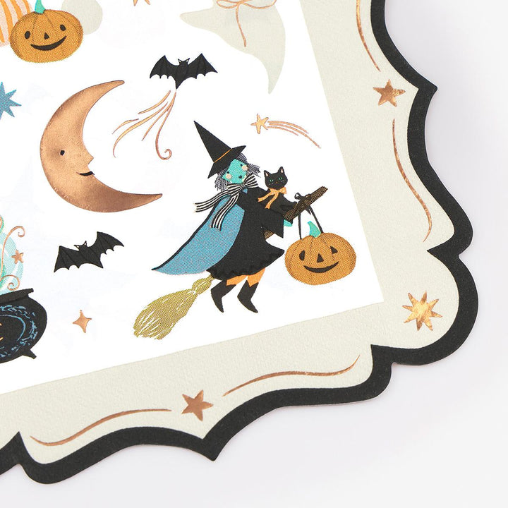 Ornate Edge Halloween Large Party Napkins x 16 | Meri Meri party napkins Ornate Edge Halloween Large Party Napkins x 16