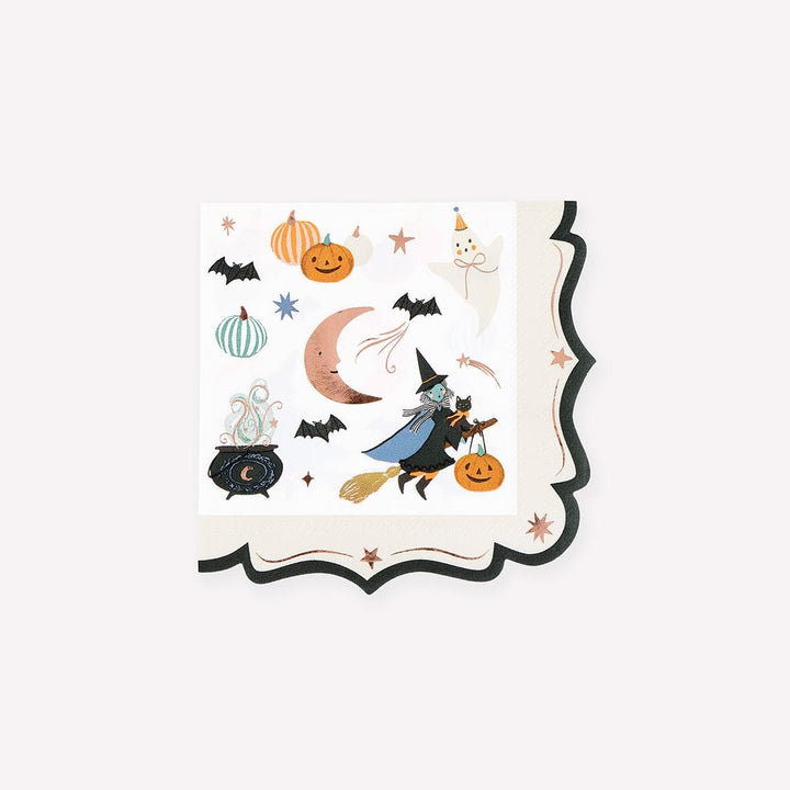Ornate Edge Halloween Small Party Napkins x 16 | Meri Meri party napkins Ornate Edge Halloween Small Party Napkins x 16