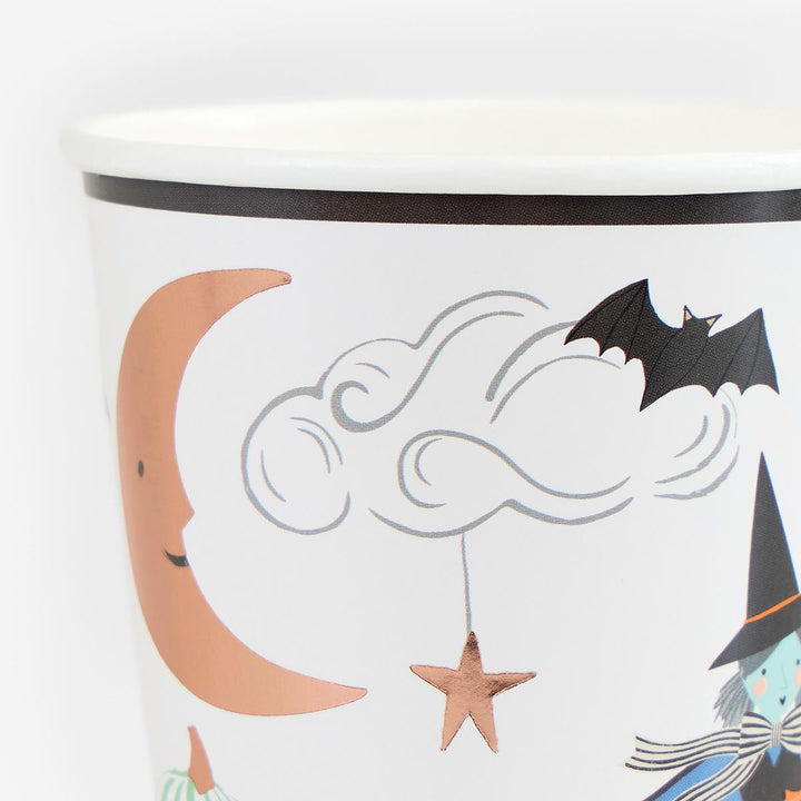 Ornate Halloween Party Cups x 8 | Meri Meri party cups Ornate Halloween Party Cups x 8