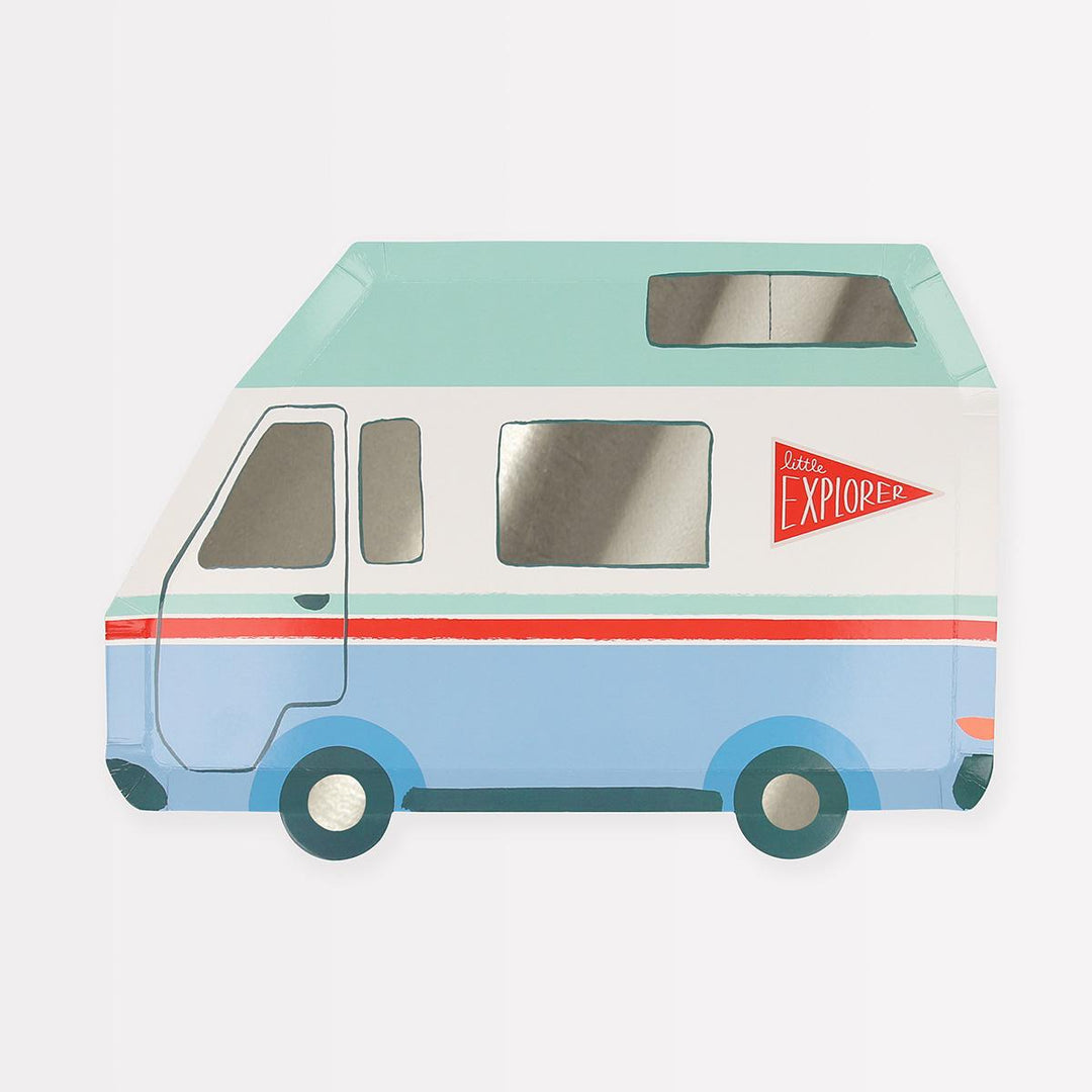 Outdoor Adventures Camper Van Plates x8 | Meri Meri | Little Big Party Plates Outdoor Adventures Camper Van Plates x8