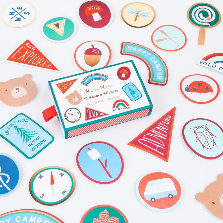Outdoor Adventures Shaped Stickers x25 | Meri Meri | Little Big Party Party Bag Fillers Outdoor Adventures Shaped Stickers x25 sheets