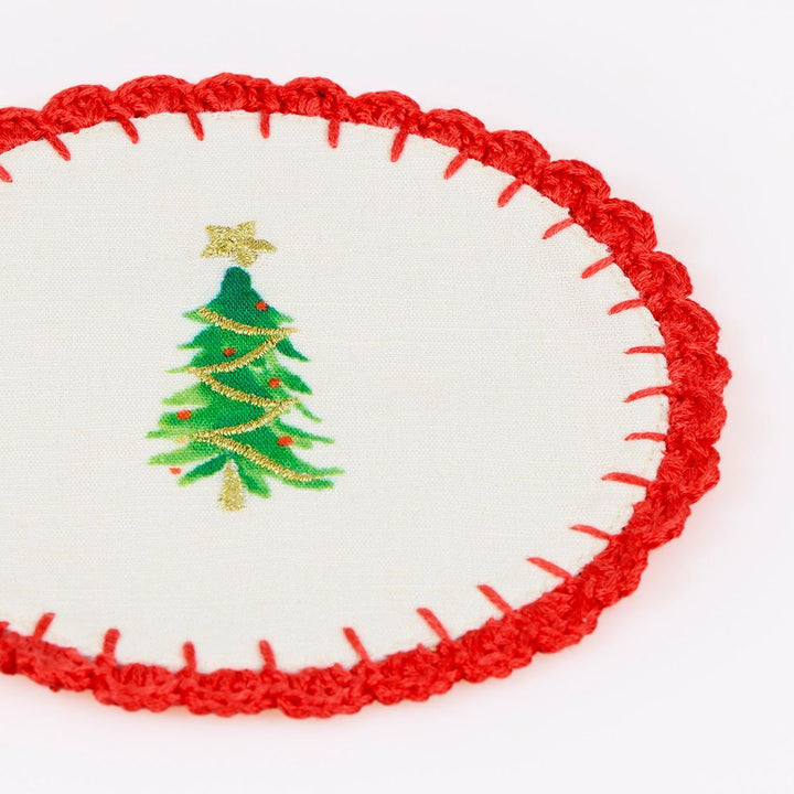 Painterly Christmas Fabric Cocktail Napkins x 4 | Meri Meri party napkins Painterly Christmas Fabric Cocktail Napkins x 4