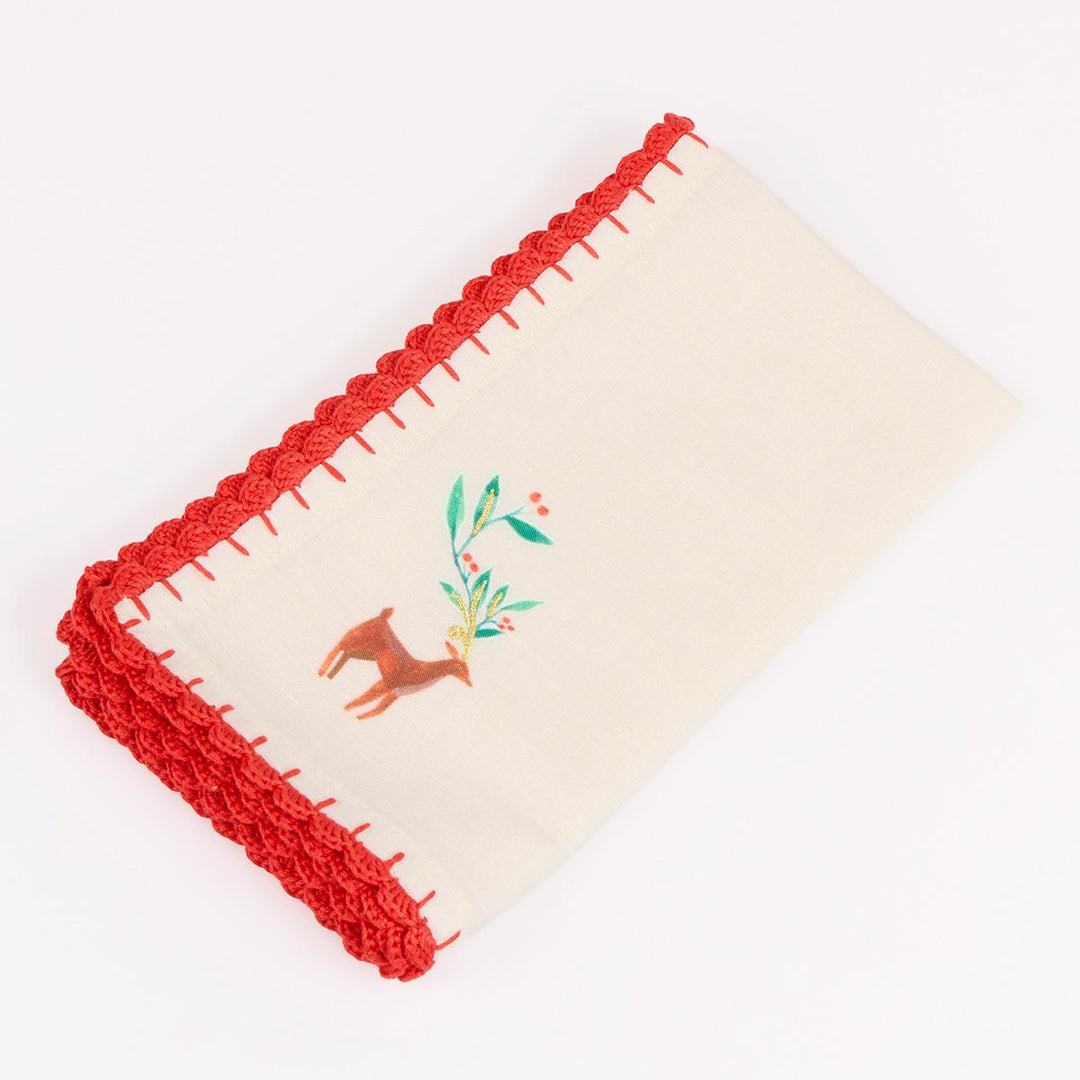 Painterly Christmas Fabric Napkins x 4 | Meri Meri party napkins Painterly Christmas Fabric Napkins x 4