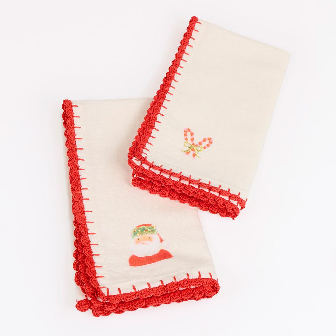 Painterly Christmas Fabric Napkins x 4 | Meri Meri party napkins Painterly Christmas Fabric Napkins x 4