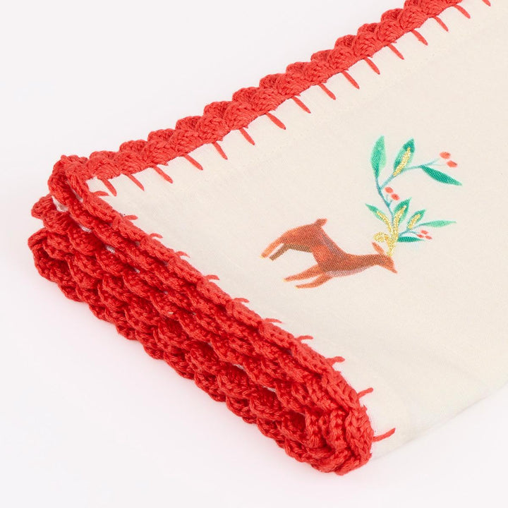 Painterly Christmas Fabric Napkins x 4 | Meri Meri party napkins Painterly Christmas Fabric Napkins x 4