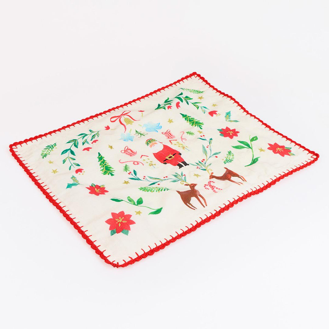 Painterly Christmas Fabric Placemats x 4 | Meri Meri Placemats Painterly Christmas Fabric Placemats x 4