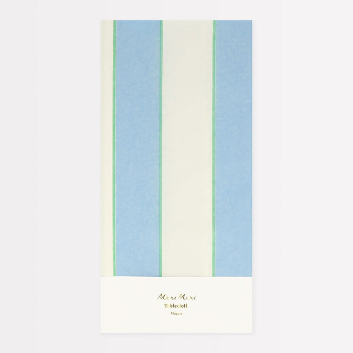Pale Blue Striped Paper Party Tablecloth | Meri Meri Tableware Pale Blue Striped Paper Party Tablecloth