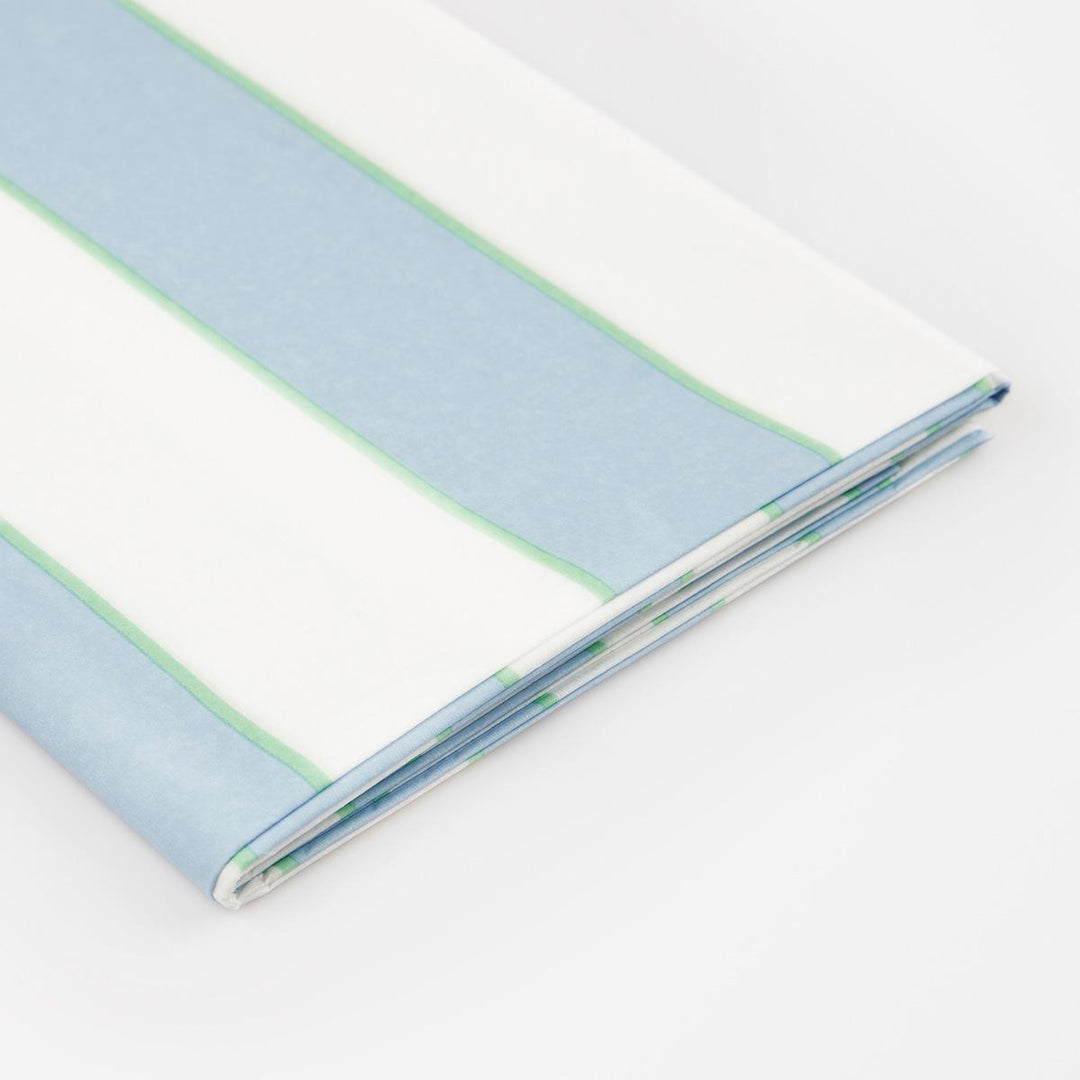 Pale Blue Striped Paper Party Tablecloth | Meri Meri Tableware Pale Blue Striped Paper Party Tablecloth