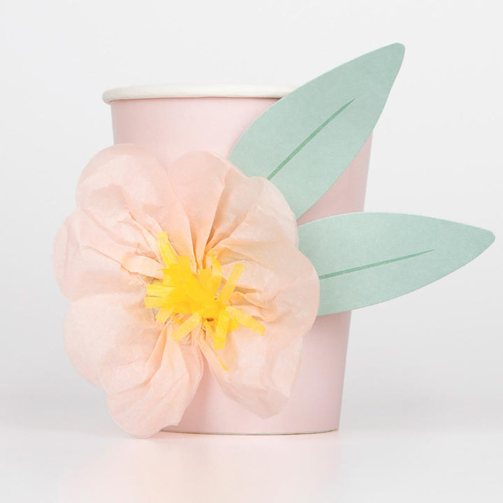 Paper Flower Party Cups x 8 | Meri Meri party cups Paper Flower Party Cups x 8