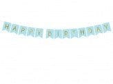Party Deco - Baby Blue Happy Birthday Banner Bunting Party & Celebration Baby Blue Happy Birthday Banner