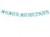 Party Deco - Baby Blue Happy Birthday Banner Bunting Party & Celebration Baby Blue Happy Birthday Banner