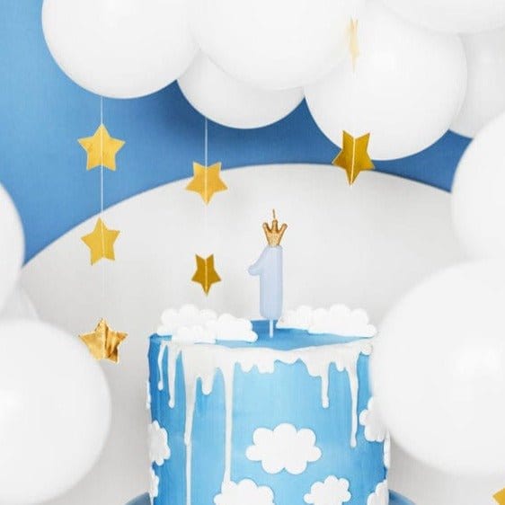 Party Deco - Light Blue 1st Birthday Candle Birthday Candles Light Blue 1st Birthday Candle