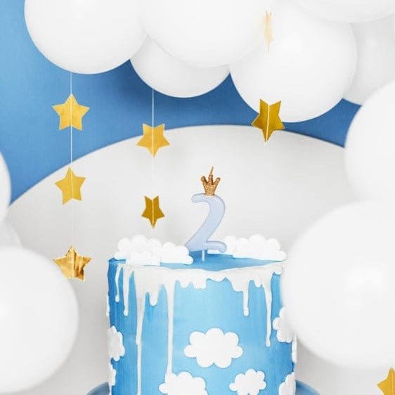 Party Deco - Light Blue Number 2 Birthday Candle Birthday Candles Light Blue Number 2 Birthday Candle