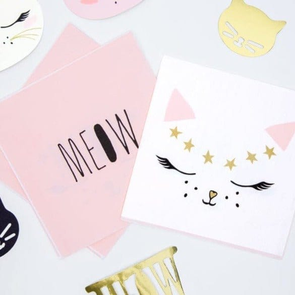 Party Deco Party Supplies - 20 Kitty Cat Paper Party Napkins Party Supplies Kitty Cat Paper Party Napkins x 20