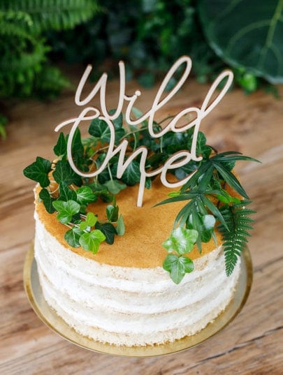 Party Deco Party Supplies - Wooden Wild One Party Cake Topper Cake Decorating Supplies Wooden Wild One Cake Topper