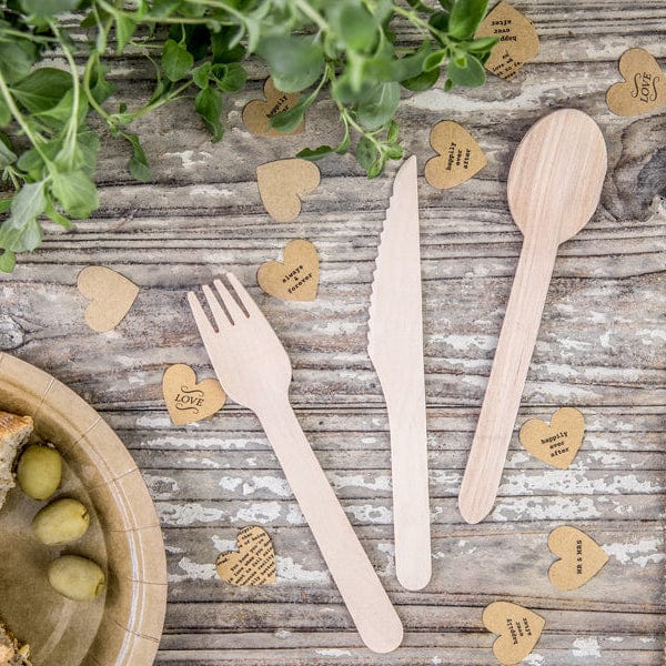 Party Supplies - Wooden Bio Degradable Party Cutlery - 24 pack Disposable Cutlery Wooden Bio Degradable Party Cutlery - 24 pack